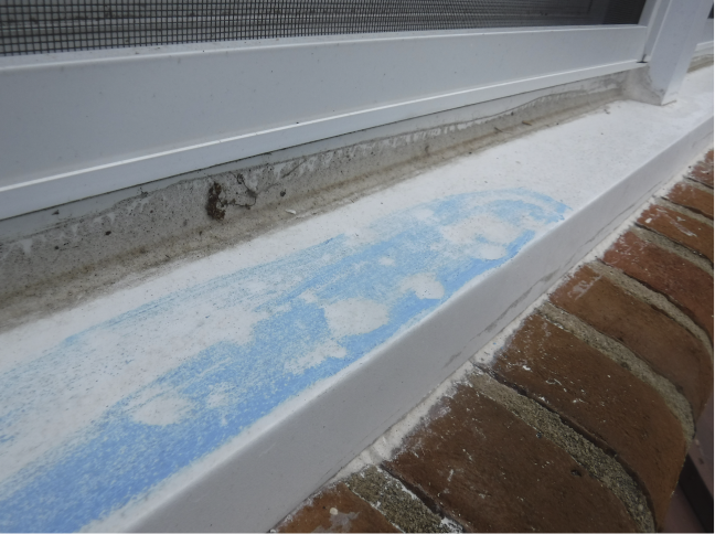 Front elevation window wrap hail damage